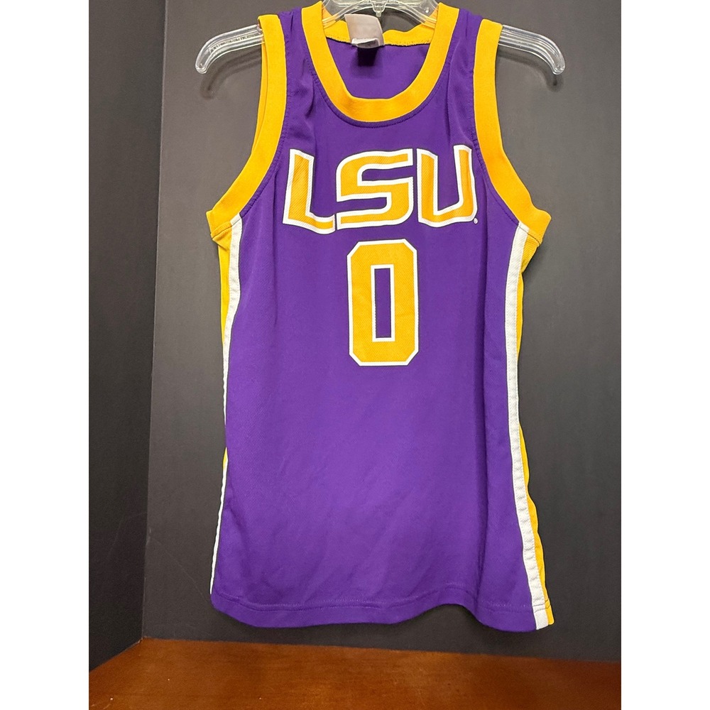 MightyMac Sports Kids LSU Tigers Basketball Jersey Purple Gold Size L 0